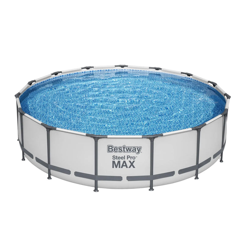 Bestway Steel Pro Max 15ft Frame Above Ground Swimming Pool Set w/ Pump & Filter