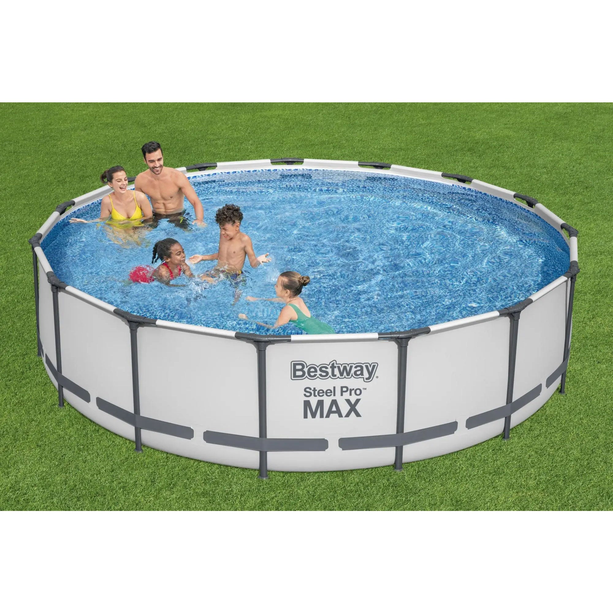 Bestway Steel Pro Max 15ft Frame Above Ground Swimming Pool Set w/ Pump & Filter - VMInnovations