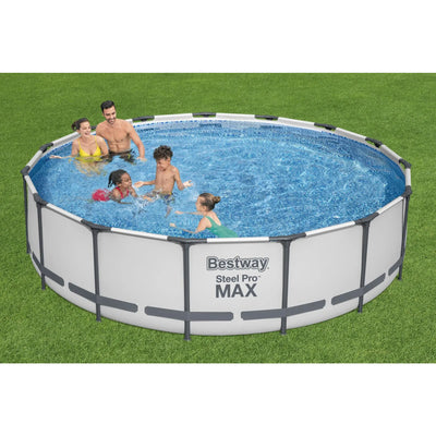 Bestway Steel Pro Max 15ft Frame Above Ground Swimming Pool Set w/ Pump & Filter - VMInnovations