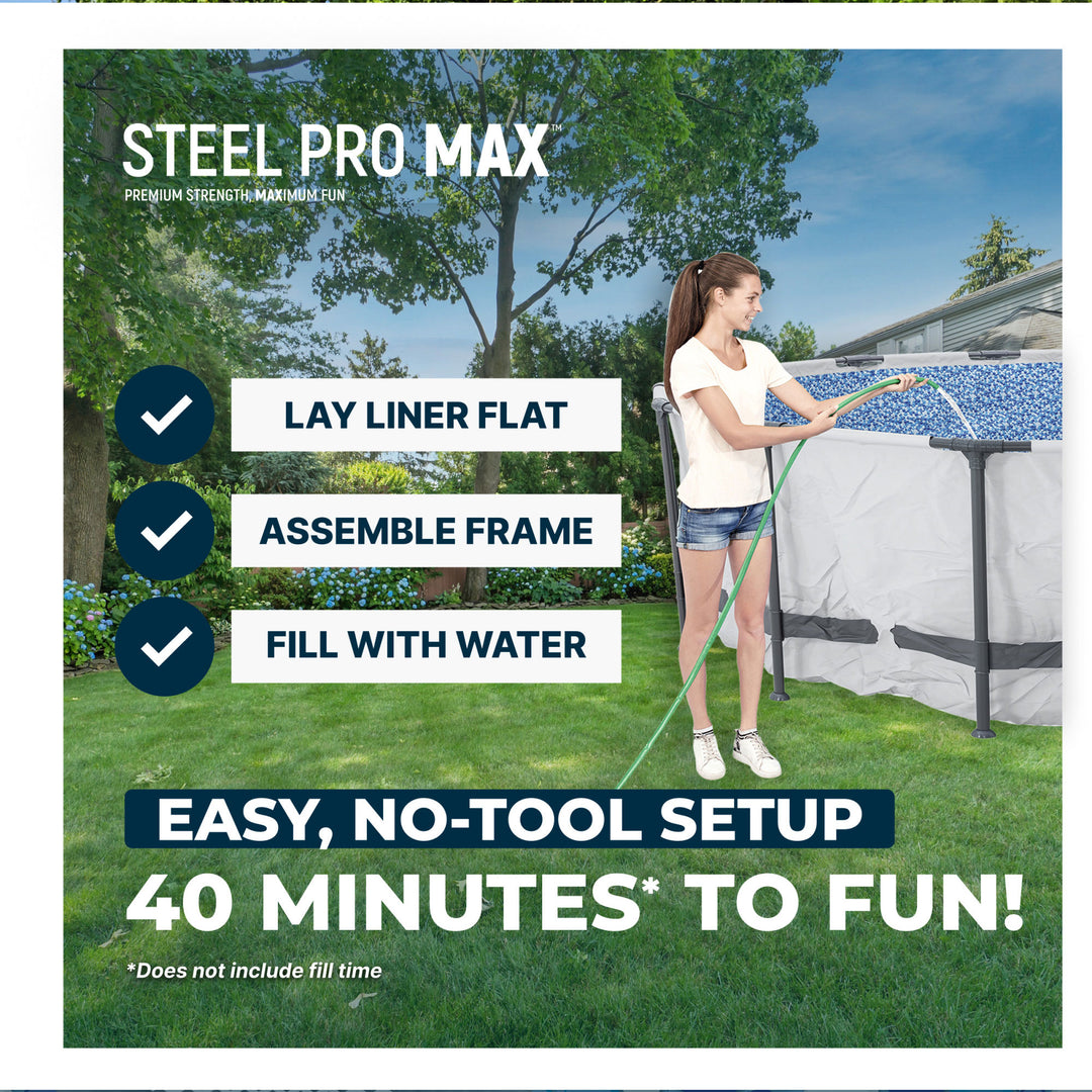 Bestway Steel Pro Max 15ft x 42in Frame Above Ground Pool Set w/ Pump(For Parts) - VMInnovations