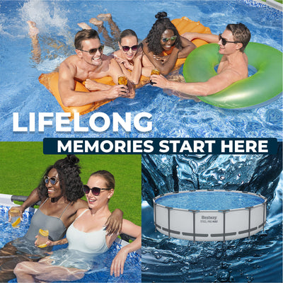 Bestway Steel Pro MAX 15'x42" Round Above Ground Swimming Pool with Pump & Cover
