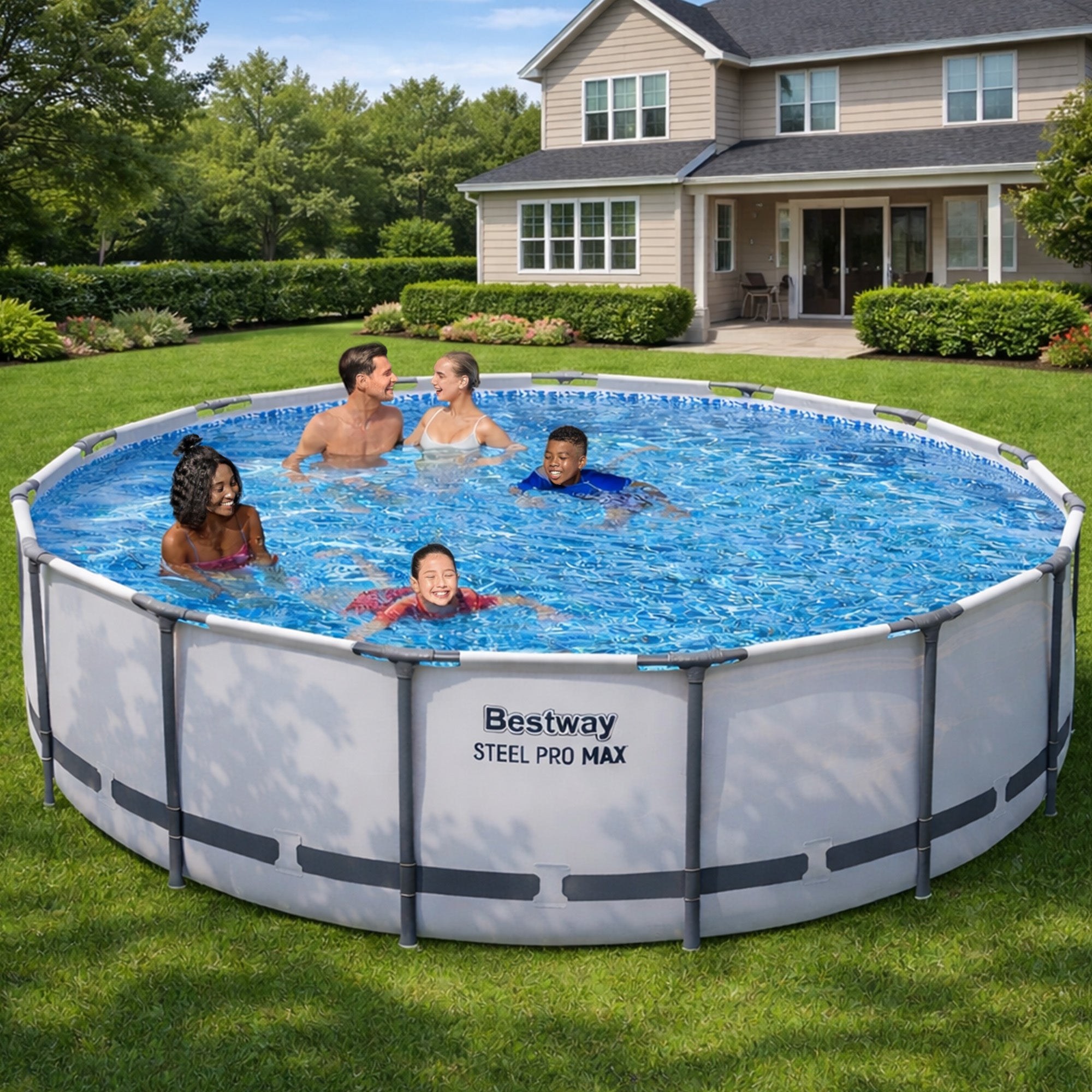 Bestway Steel Pro Max 15'x42" Round Frame Above Ground Pool w/ Filter Pump(Used)