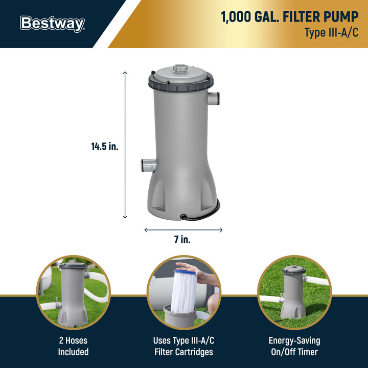 Bestway Steel Pro MAX 15'x42" Round Above Ground Swimming Pool with Pump & Cover