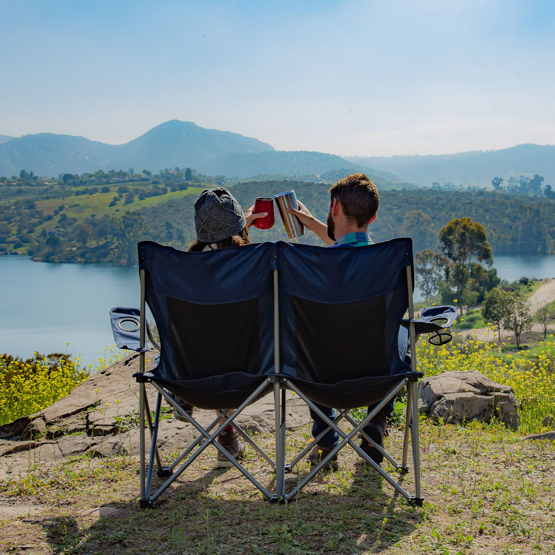 Kamp-Rite CC352 2 Person Tailgating Camping Double Folding Lawn Chair (Open Box) - VMInnovations