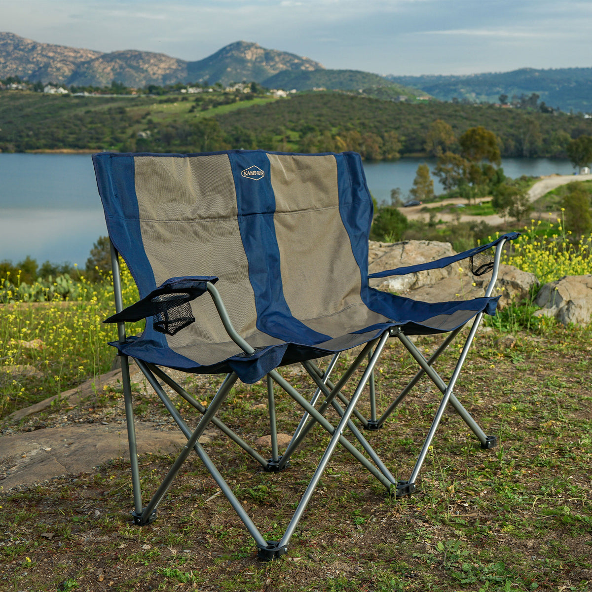 Kamp-Rite 2 Person Outdoor Camping Double Folding Lawn Chair (Open Box)