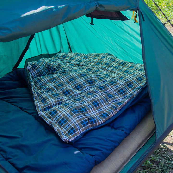 Kamp-Rite Double Compact Quick Setup 2 Person Tent Cot, Chair and Tent, Green