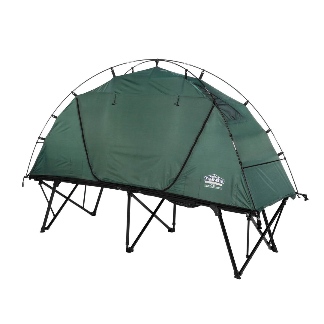 Kamp-Rite Extra Large Compact Quick Setup 1 Person Tent Cot, Chair & Tent, Green