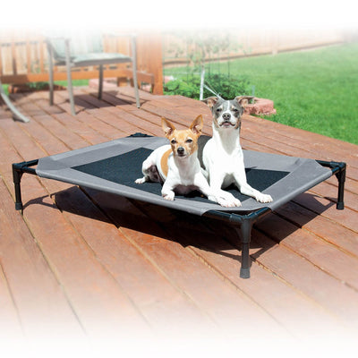 K&H Pet Products Original Large Pet Dog Mesh Cot Elevated Bed and Cover, Gray