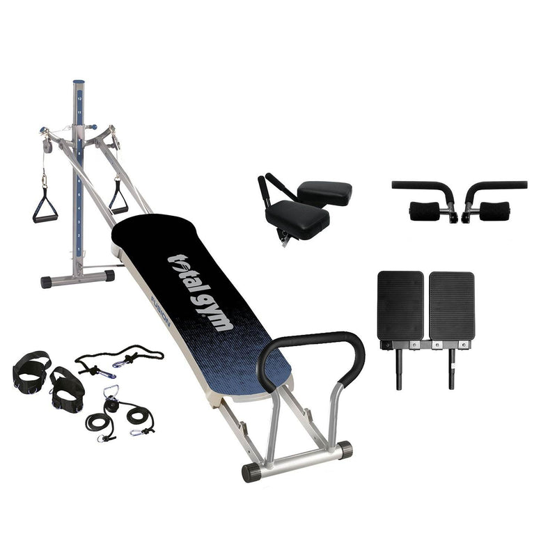 Total Gym Fitness Fusion Full Body Workout Home Fitness Exercise Machine, Grey