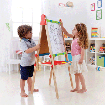 Hape Magnetic All in 1 Kids Drawing Painting Chalk Art Board Easel (Open Box)