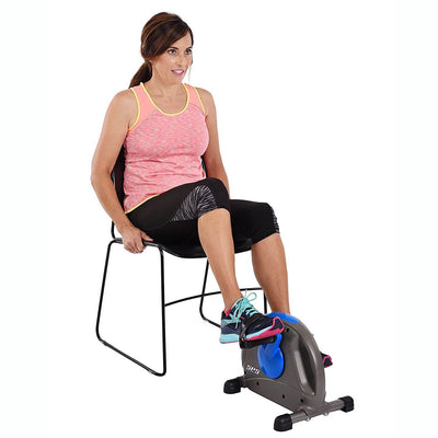 Stamina Compact Adjustable Mini Exercise Bike w/ Smooth Pedal System, Blue(Used)