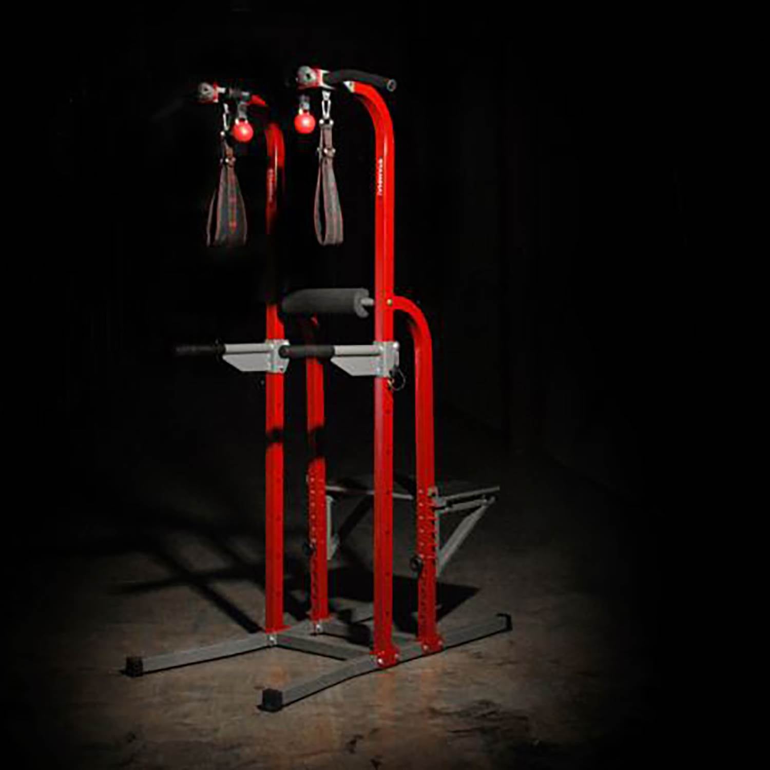 Stamina X Fortress Power Tower Home Gym Pull Up Fitness Workout Station, Red - VMInnovations