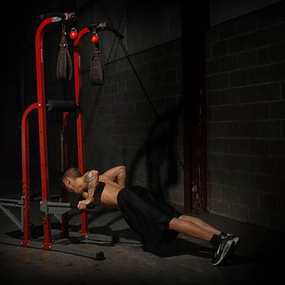 Stamina X Fortress Power Tower Home Gym Pull Up Fitness Workout Station, Red - VMInnovations
