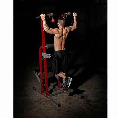 Stamina X Fortress Power Tower Home Gym Pull Up Fitness Workout Station, Red - VMInnovations