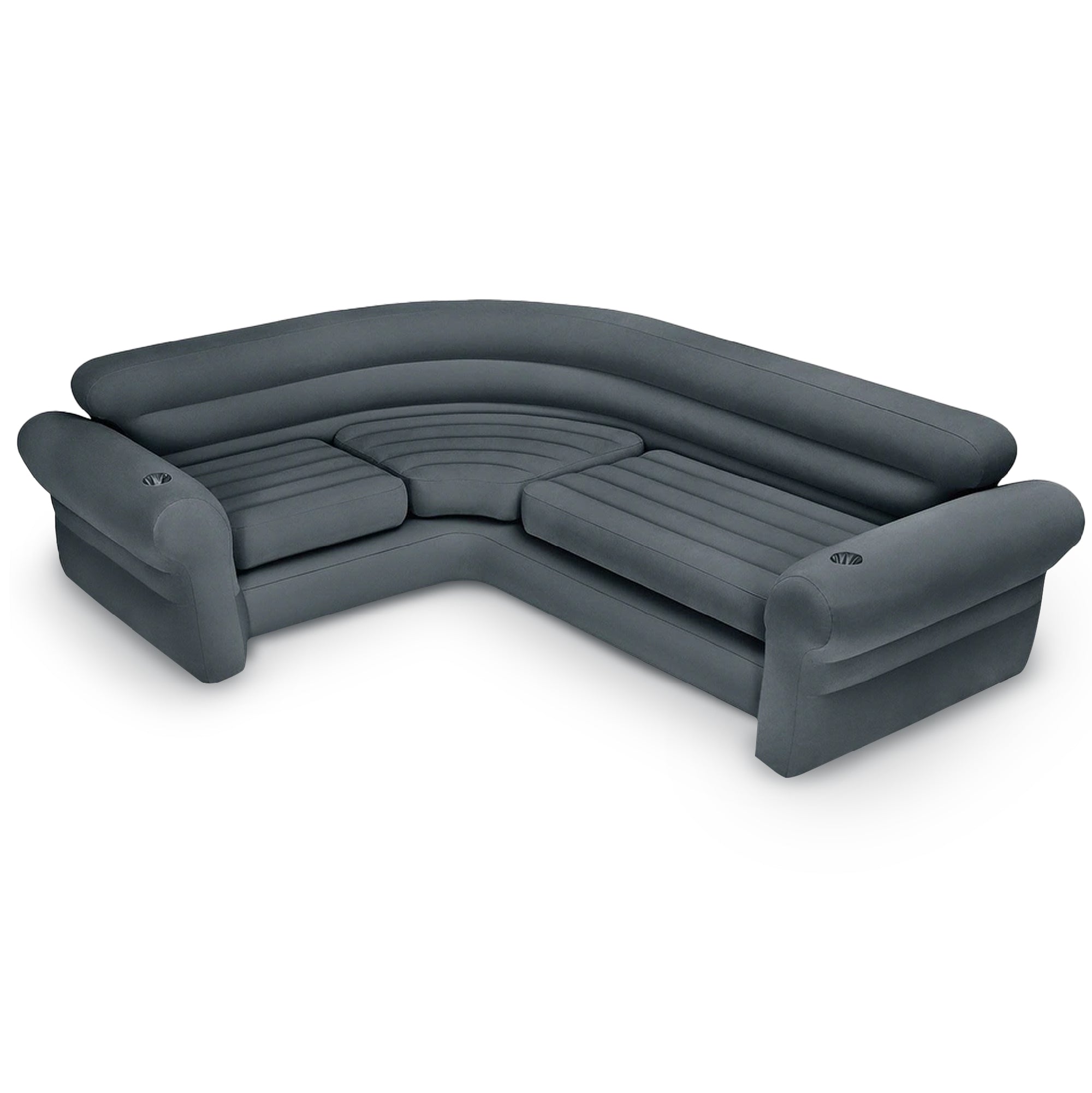 Intex Inflatable Corner Living Room Air Mattress Sectional Sofa Couch, Gray - VMInnovations