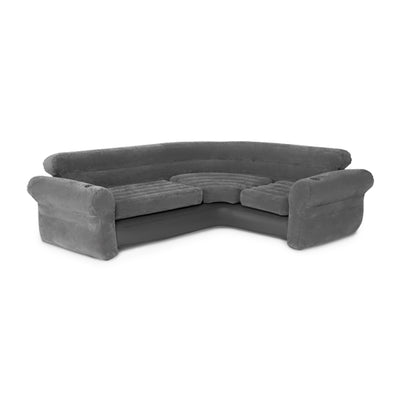 Intex Inflatable Corner Couch Sectional Sofa w/ Cupholders (Open Box) (4 Pack) - VMInnovations