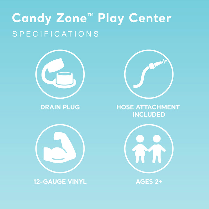 Intex 9'x6'x51" Inflatable Candy Zone Play Center Pool w/ Waterslide(Open Box)