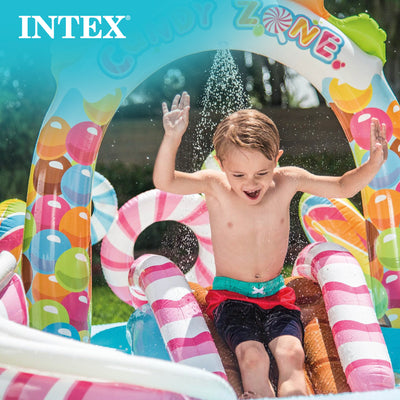 Intex 9ft x 6ft x 51in Kids Candy Zone Play Center Pool w/ Waterslide(For Parts)