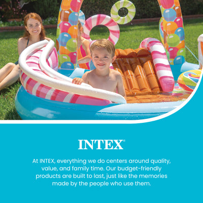 Intex 9'x6'x51" Inflatable Candy Zone Play Center Pool w/ Waterslide(Open Box)