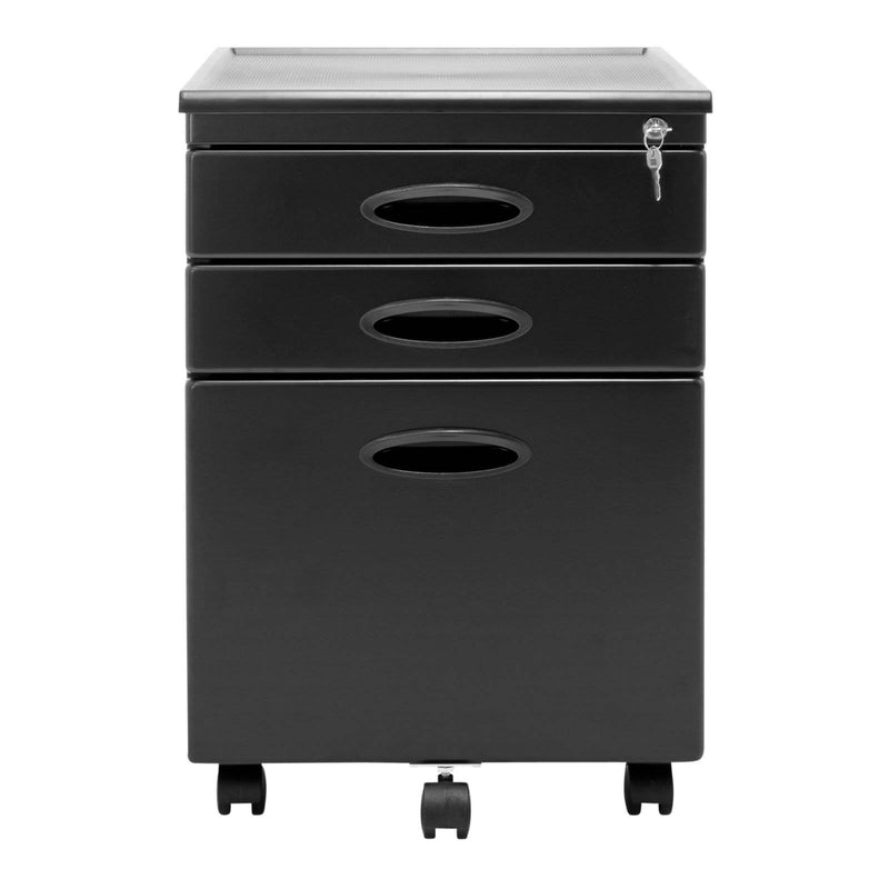 Studio Designs Mobile Office 3 Drawer Small File Storage Cabinet, Gray (2 Pack)
