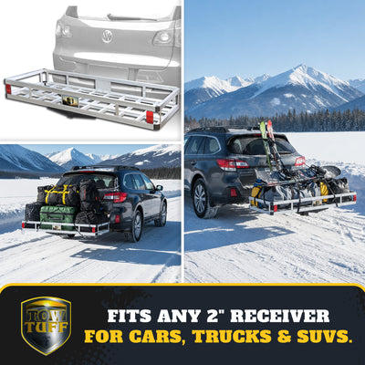 Tow Tuff TTF-2260A 60" 500 Pound Aluminum Camping Gear or Luggage Cargo Carrier