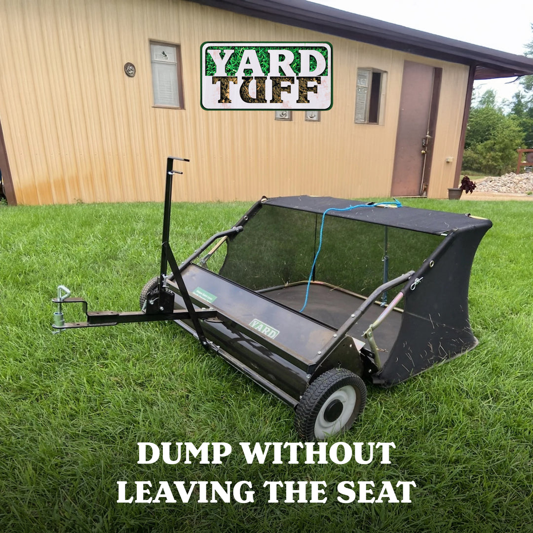 Yard Tuff 42" Quick Assembly Tow Style Lawn Sweeper for Debris, Leaves, & More - VMInnovations