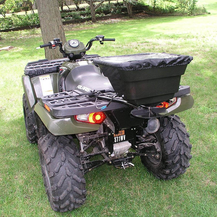 Field Tuff 12V ATV 80 Pound Load Capacity Broadcast Seed and Fertilizer Spreader