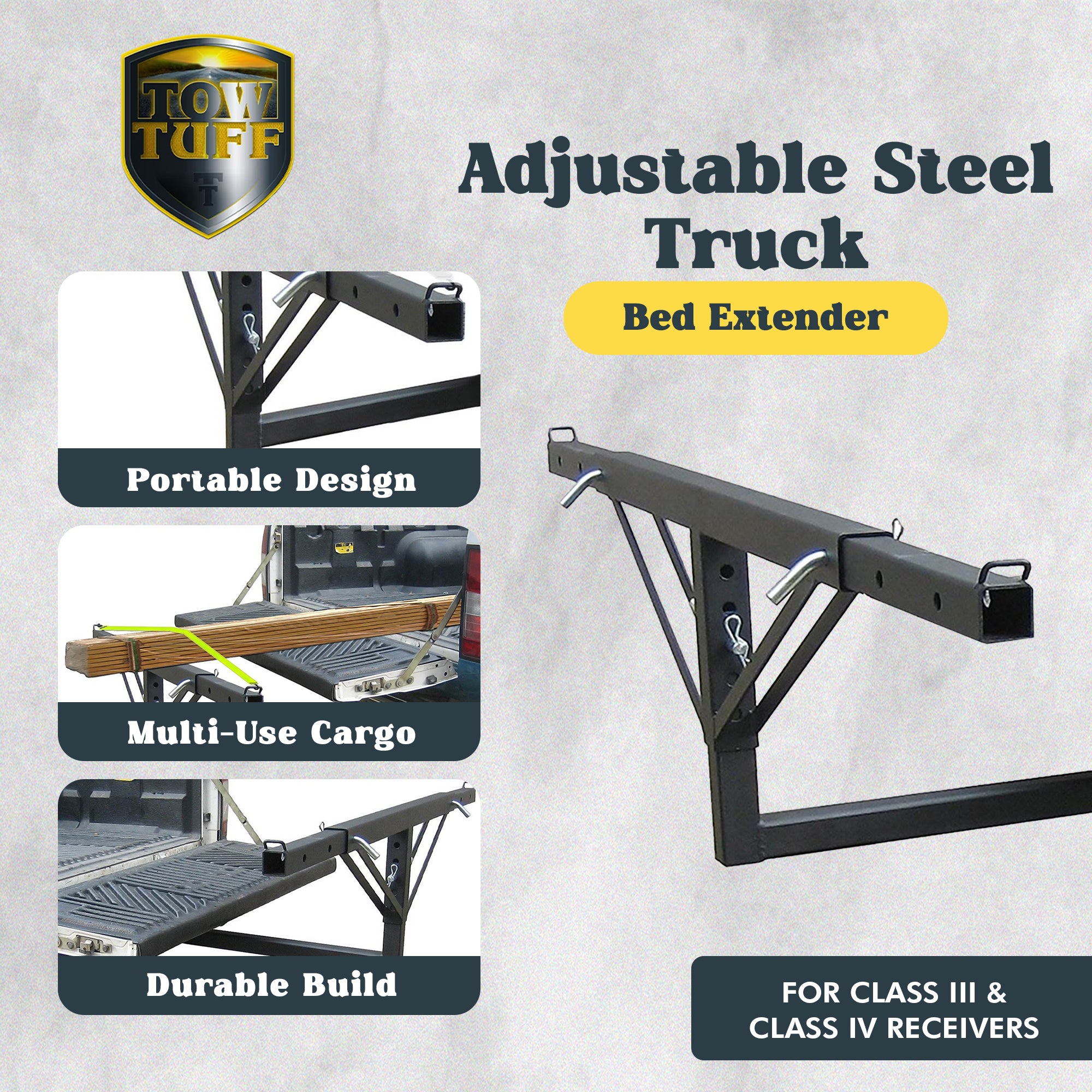 Tow Tuff Steel Truck Bed Extender for Class III & Class IV Receivers (Used)