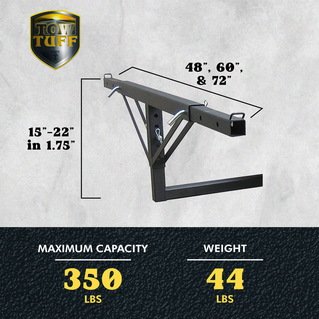 Tow Tuff Adjustable Steel Truck Bed Extender for Class III & Class IV Receivers - VMInnovations