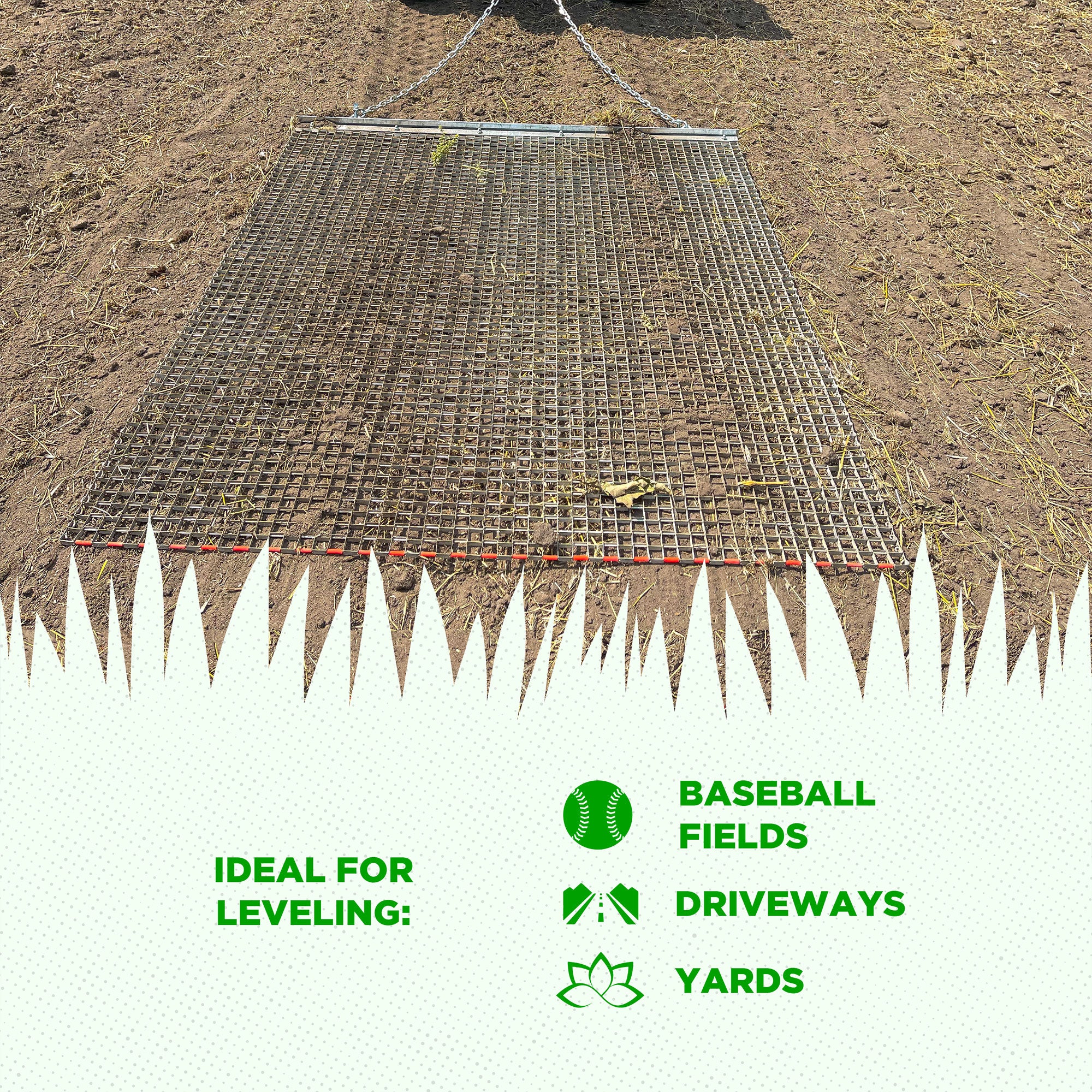 Yard Tuff ATV/UTV 3' x 3' Zinc Plated Field Surface Leveling Drag Mat (Open Box) - VMInnovations