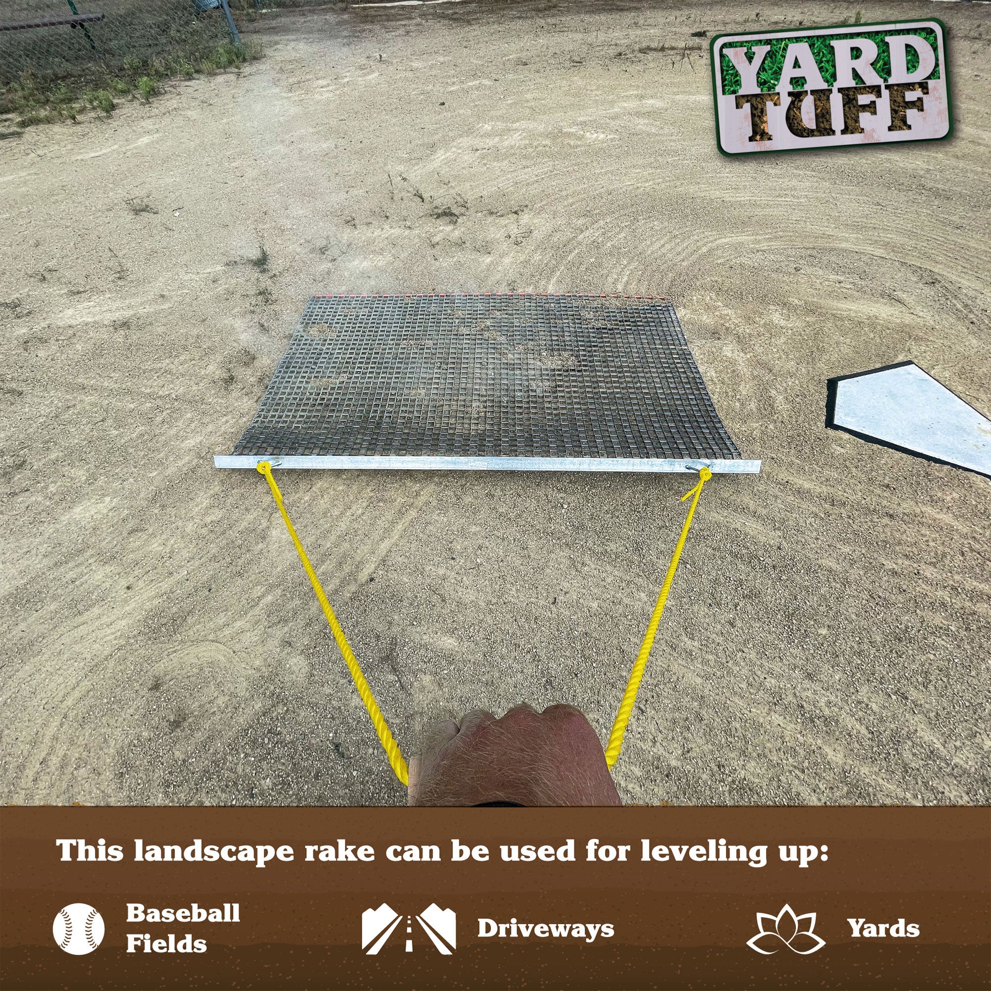 Yard Tuff ATV/UTV 5' x 3' Zinc & Steel Field Surface Leveling Drag Mat, 53HPDM