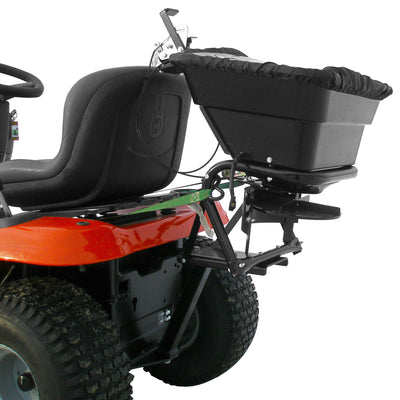 Field Tuff 12V Lawn Tractor 80 Pound Capacity Grass, Seed, Fertilizer Spreader