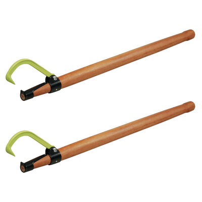 Timber Tuff TMW-30 4ft Wood Handle Logging Rolling Forestry Cant Hook (2 Pack)