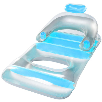 Swimline Swimming Pool Inflatable Floating Lounge Chair with Cupholders (4 Pack)