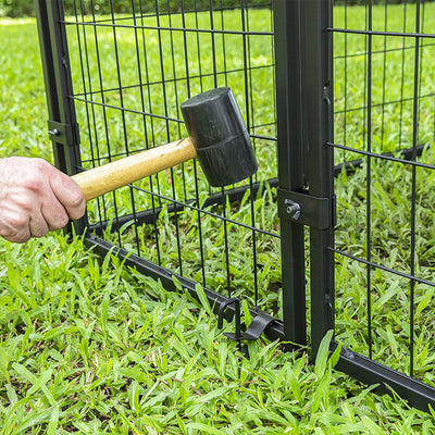 Homestead Large Welded Wire Outdoor Pet Kennel with Waterproof Cover, Black