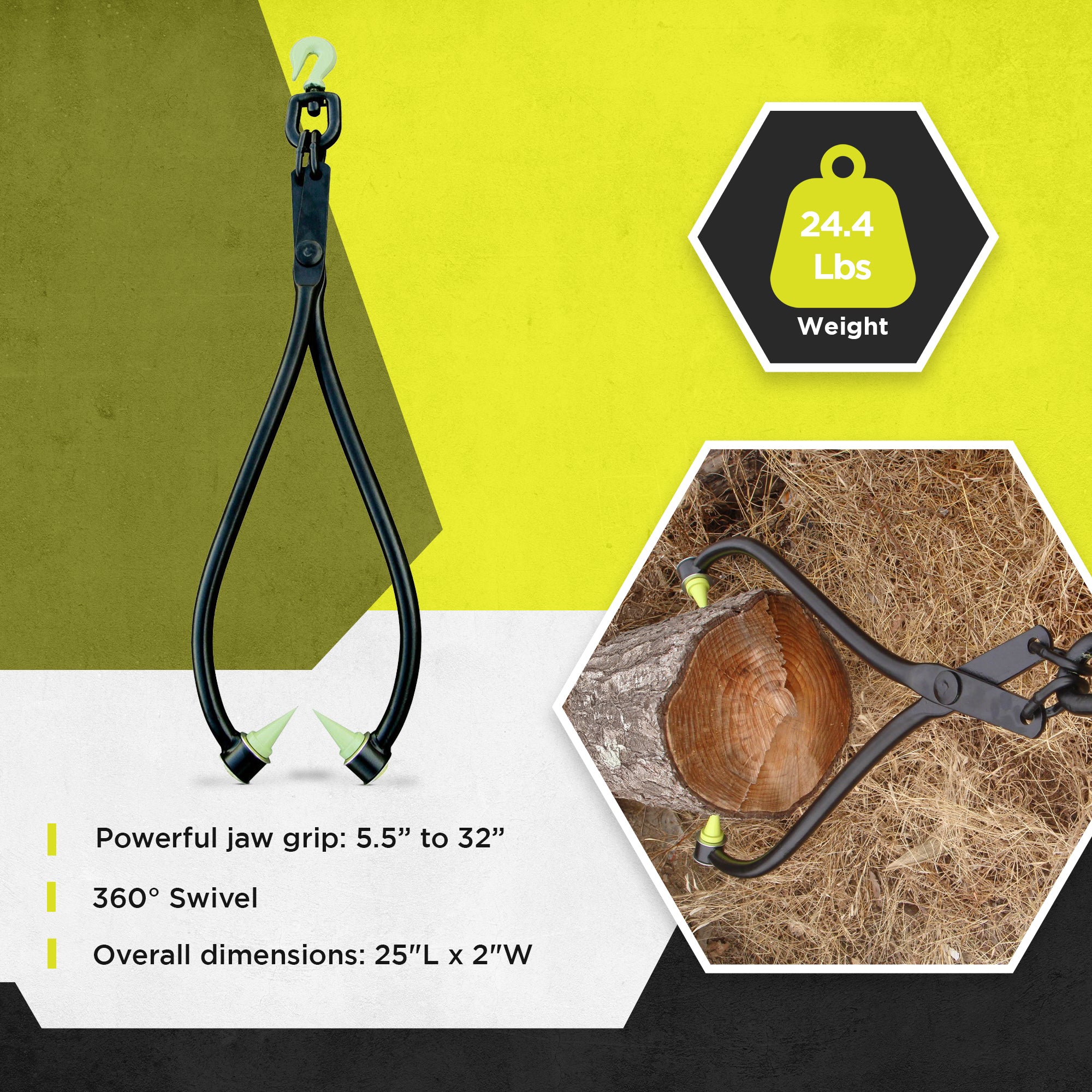 Timber Tuff 32" Forestry Logging Swivel Grab Dragging Skidding Tongs (Open Box) - VMInnovations