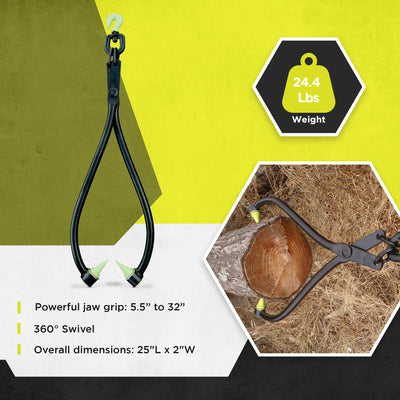 Timber Tuff 32" Forestry Logging Swivel Grab Dragging Skidding Tongs (Open Box) - VMInnovations