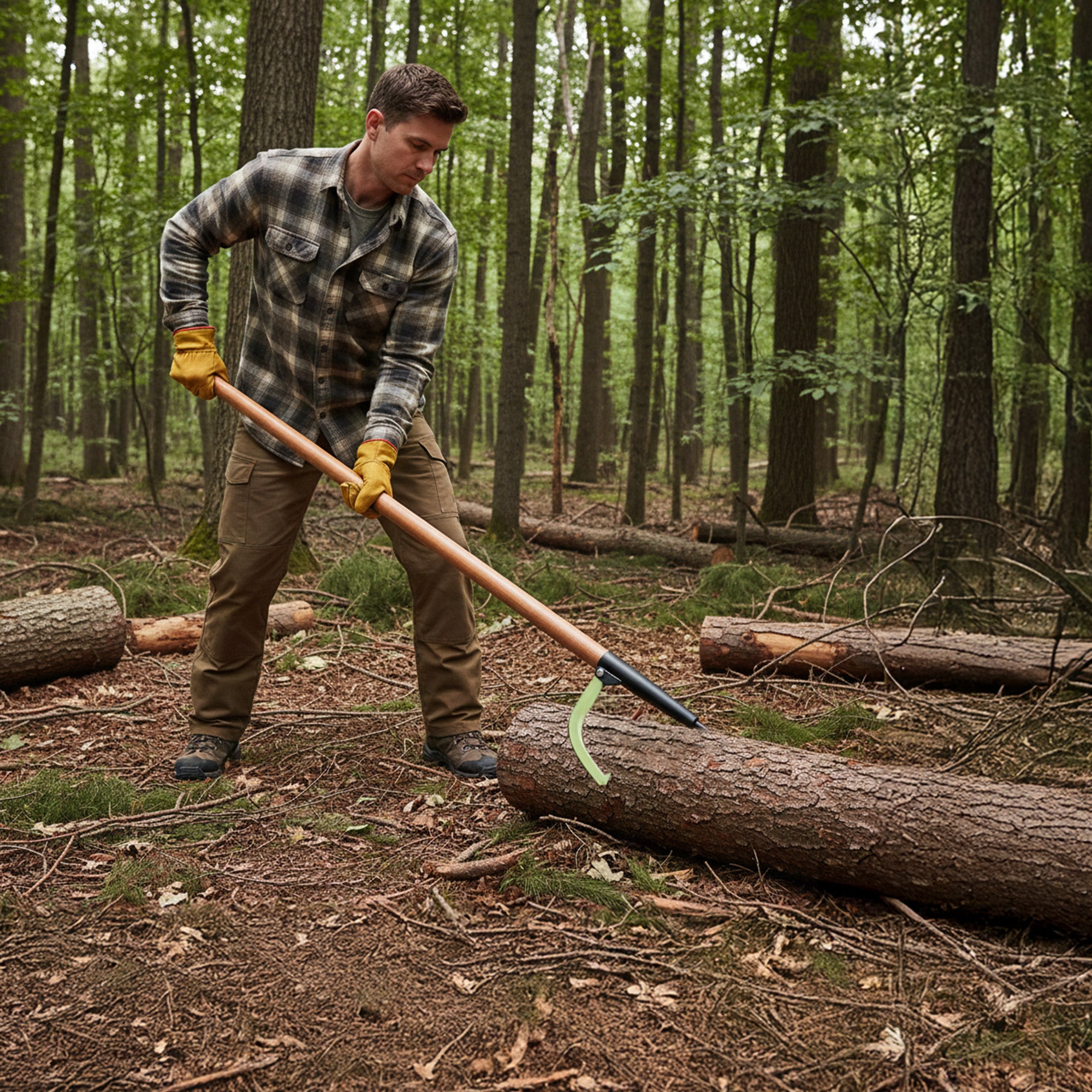 Timber Tuff TMW-01 4 Foot Wood Handle Logging Forestry Log Rolling Peavey Hook