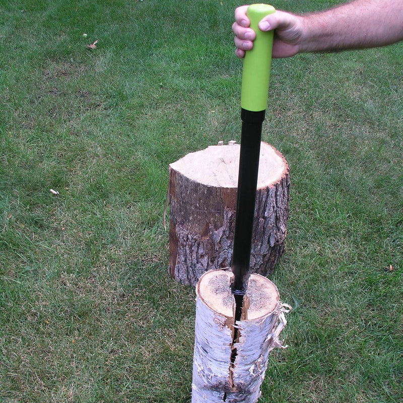 Timber Tuff TMW-11 Manual Slide Wedge Hammer Wood Log Steel Splitter Tool, Green