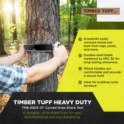 Timber Tuff 10" Curved Wood Blade Draw Shave Knife Woodworking Tool (Open Box)