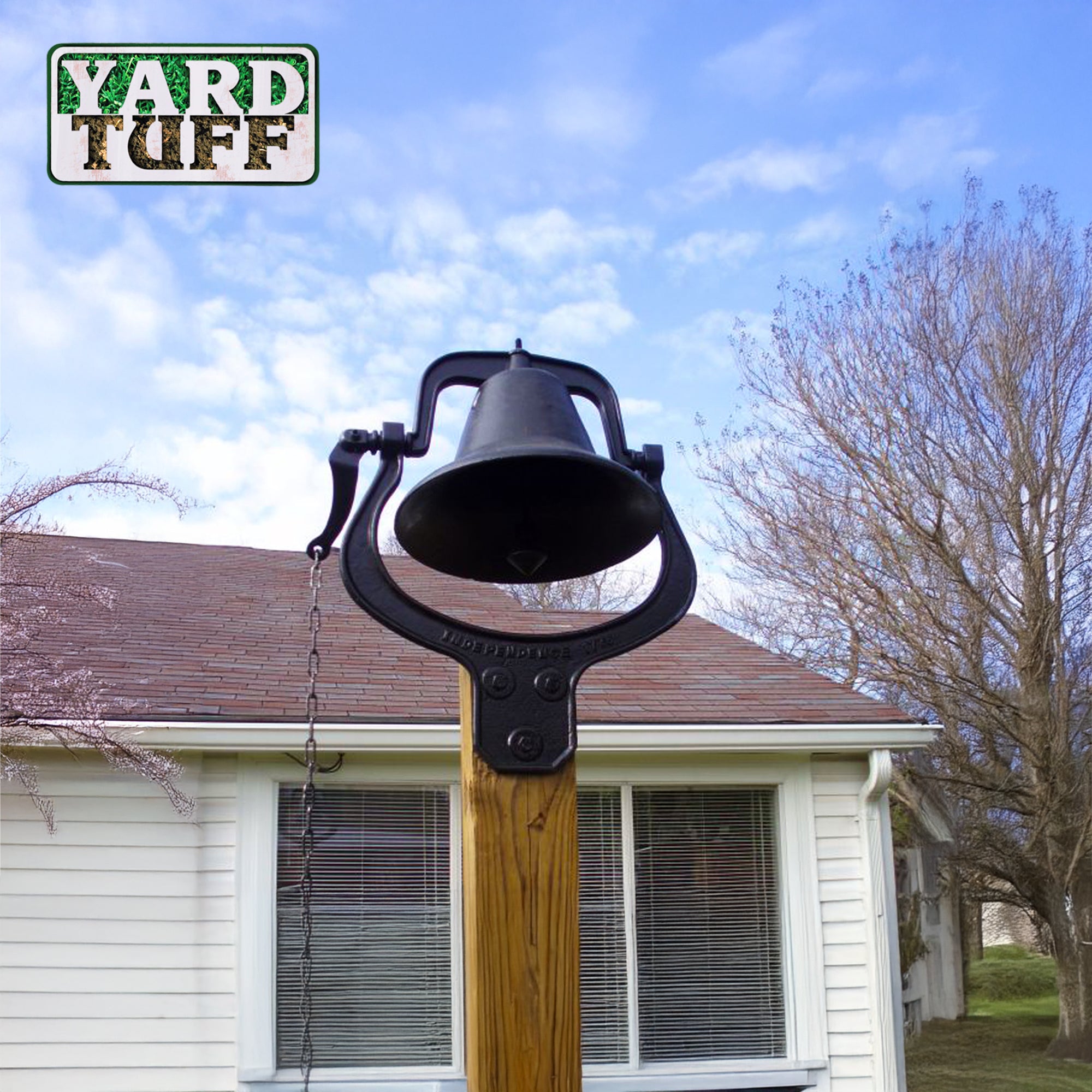 Yard Tuff YTF-22LB Large Decorative Cast Iron Metal Farm Dinner Bell (Open Box)