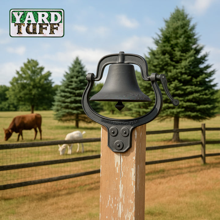 Yard Tuff YTF-22LB Large Decorative Collectible Cast Iron Metal Farm Dinner Bell