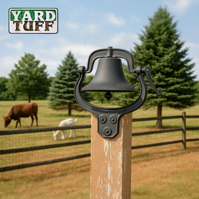 Yard Tuff YTF-22LB Large Decorative Cast Iron Metal Farm Dinner Bell (Open Box)