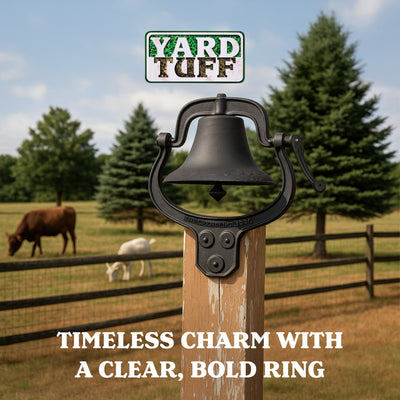 Yard Tuff YTF-22LB Large Decorative Cast Iron Metal Farm Dinner Bell (Open Box)