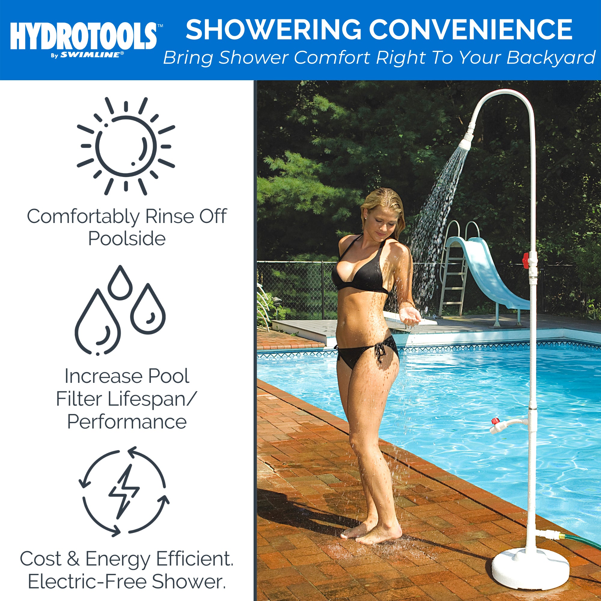 Swimline HydroTools Pool Spa Poolside PVC Hose Hookup Shower Ball Valve(Damaged)
