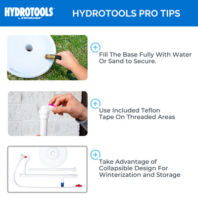 HYDROTOOLS by Swimline 7' Poolside Outdoor Shower, Adjustable Head & Foot Spigot - VMInnovations