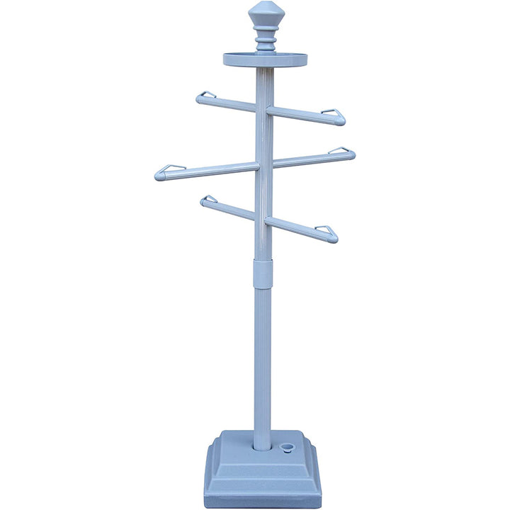 Swimline 89033 55" Tall 3-Arm Free Standing Poolside Towel Accessory Rack, Blue