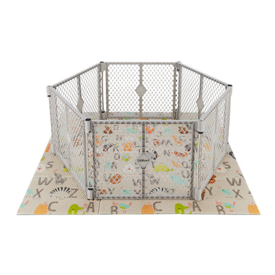 Toddleroo by North States 8910 Superyard Folding ABC Baby Toddler Play Mat, Tan - VMInnovations