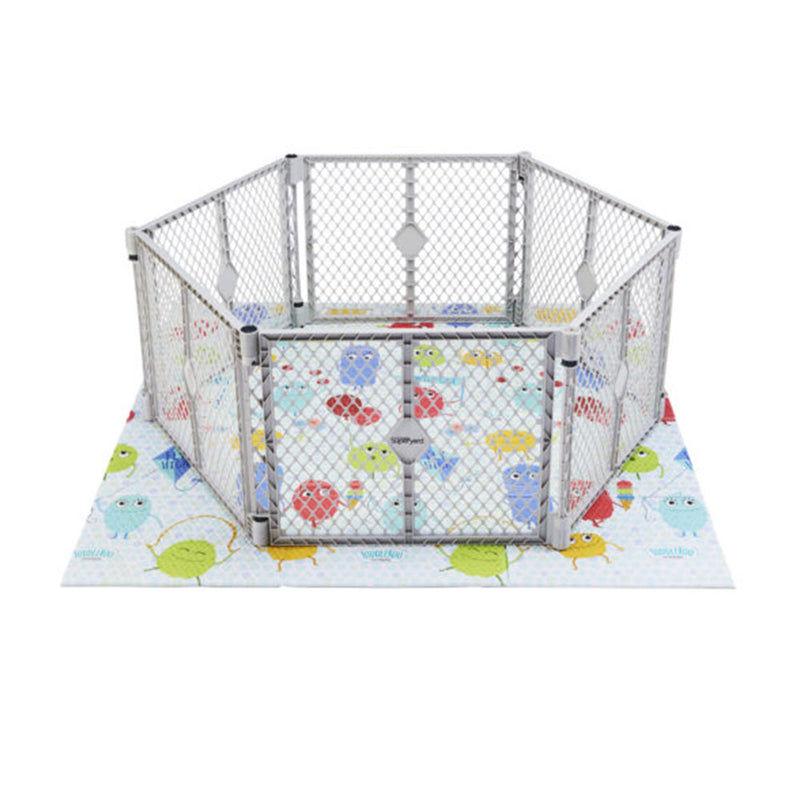 Toddleroo by North States 71 Inch Superyard Folding Friends Play Mat (Open Box)