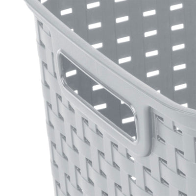 Sterilite Tall Wicker Weave Plastic Laundry Hamper Storage Basket, Gray (6 Pack)